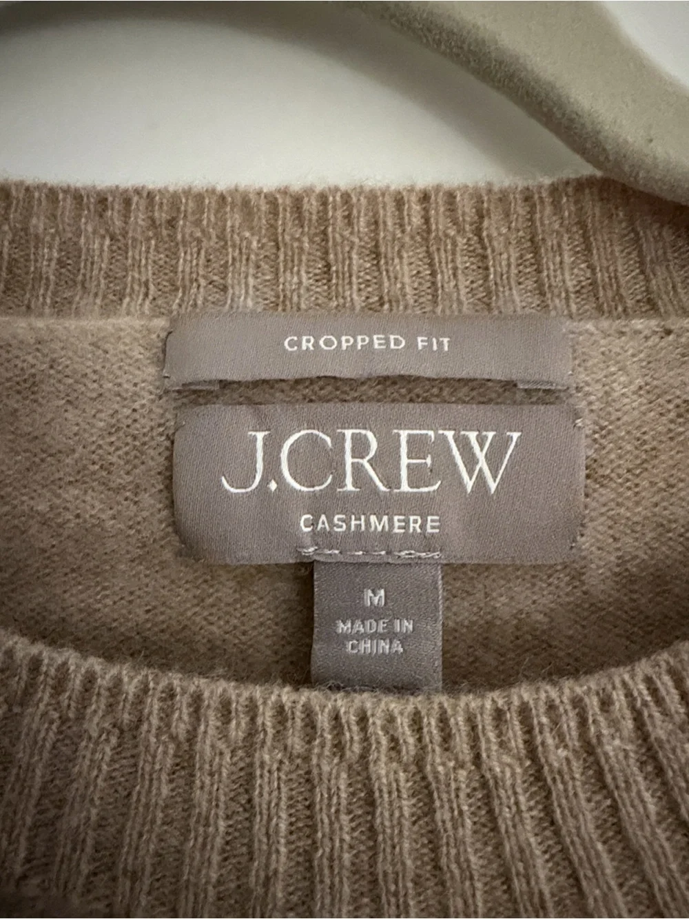 J. Crew Women's Cashmere Crewneck Sweater in Oatmeal Beige
